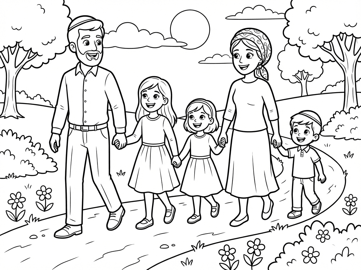 האמא עם כיסוי שיער והאבא עם כיפה