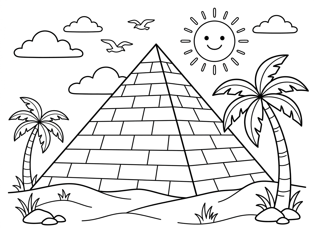 דף צביעה של פרמידה