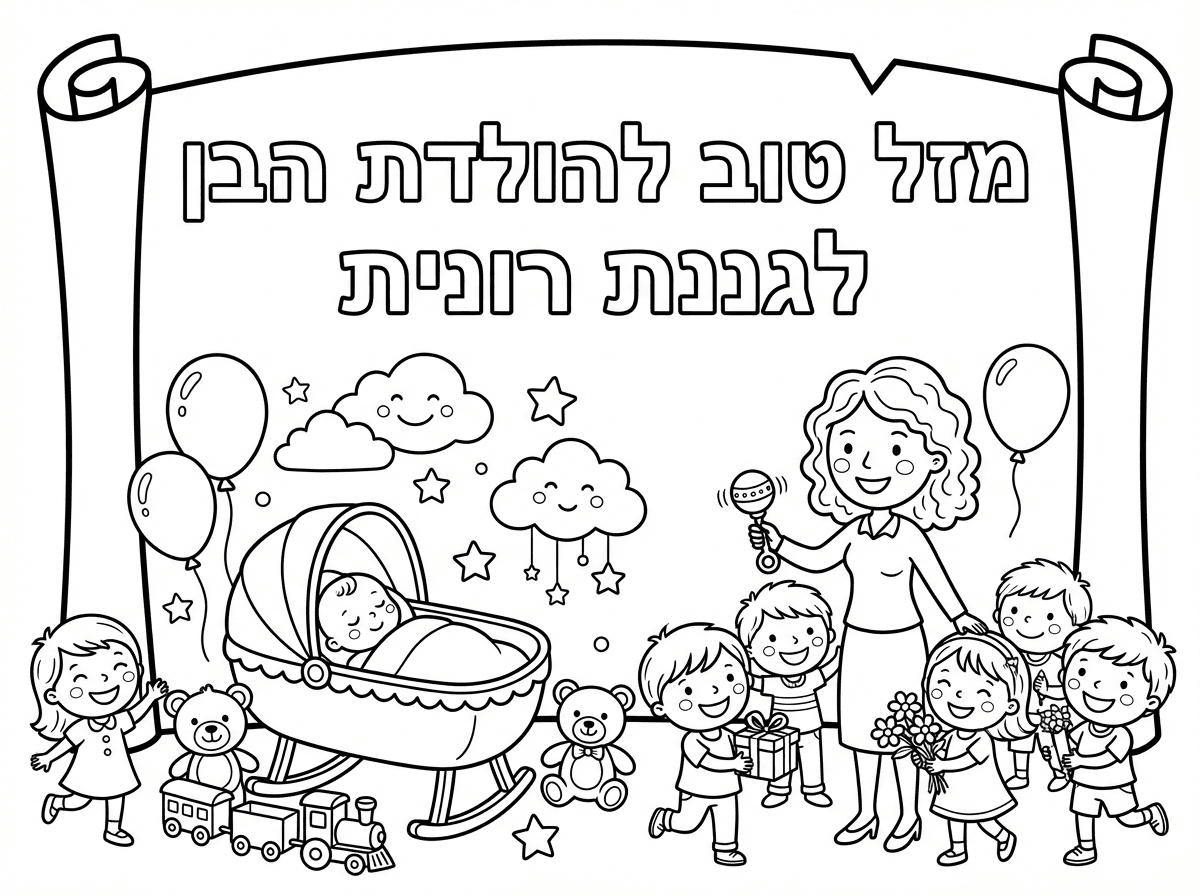 תיכול לרשום לי נגיד מזל טוב להולדת הבן לגננת נגיד רונית להולדת הבן.