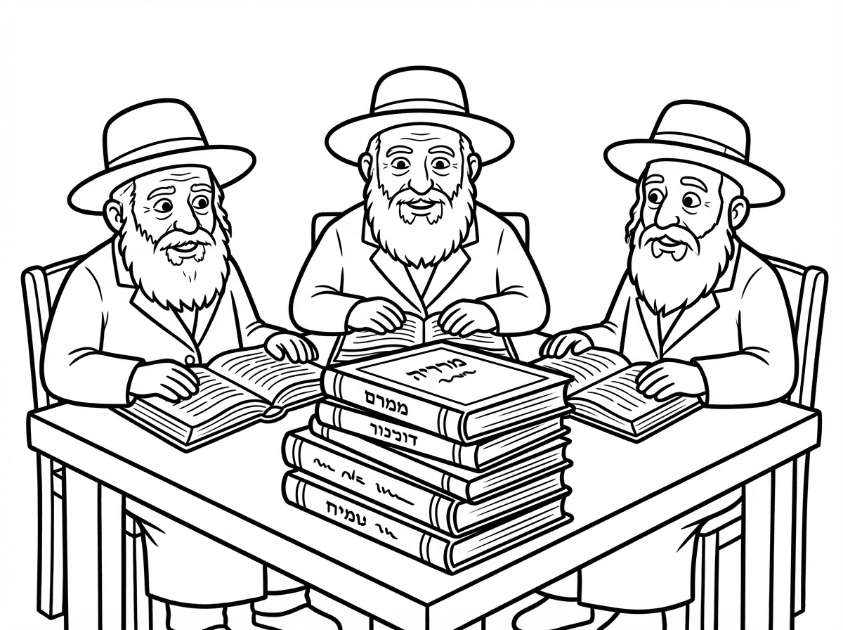 תציירו את הרב שמריהו חיים קנייבסקי לומד ביחד עם הרב שלמה זלמן אוירבאך 
ורבי ישראל משיקלוב
כולם יושבים ביחד ליד שולחן עם ערמת גמרו של כל הששה סדרי משנה