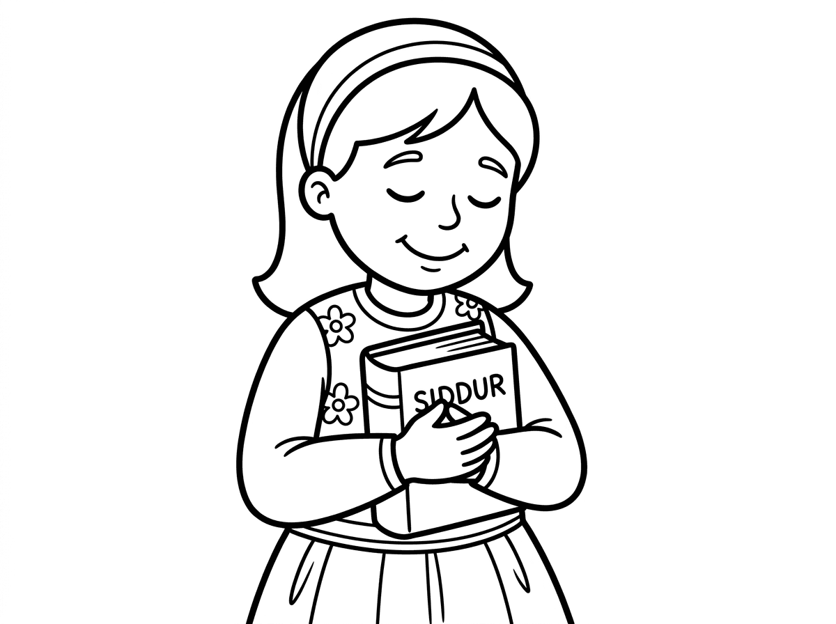 אשמח לדף צביעה של הילדה הזו
שהיא מחזיקה סידור ביד ומתפללת