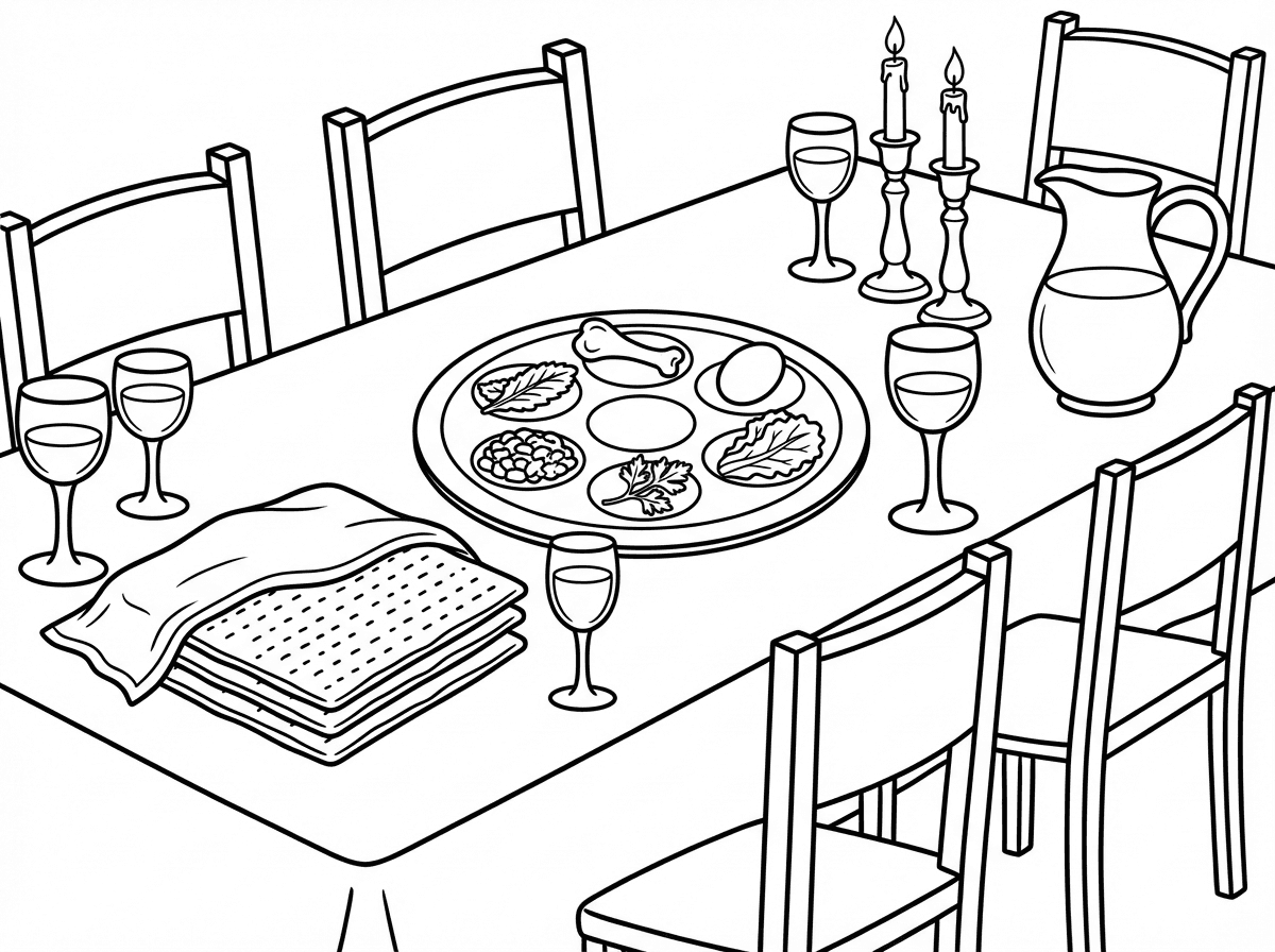 תעשה לי דף צביעה של שולחן ליל הסדר