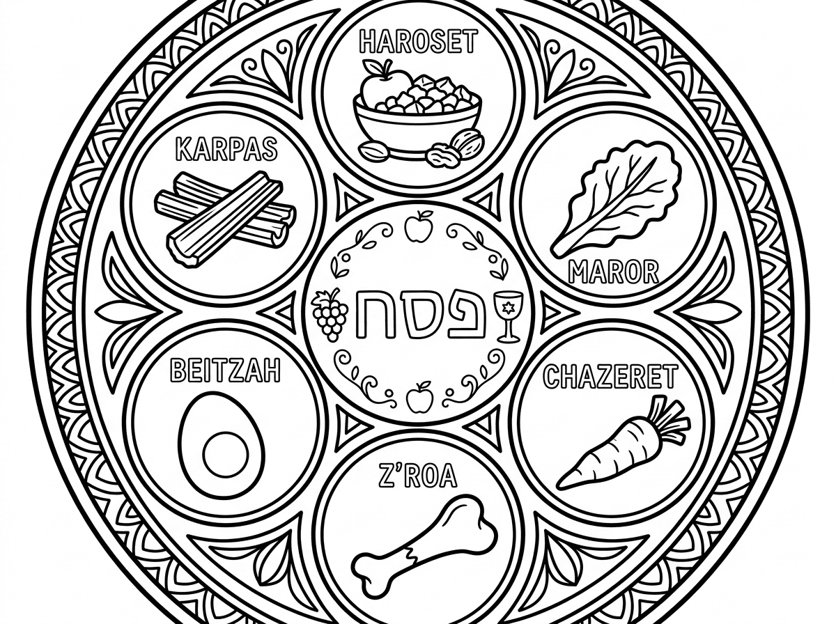 תן לי דף יצירה של קערת ליל הסדר