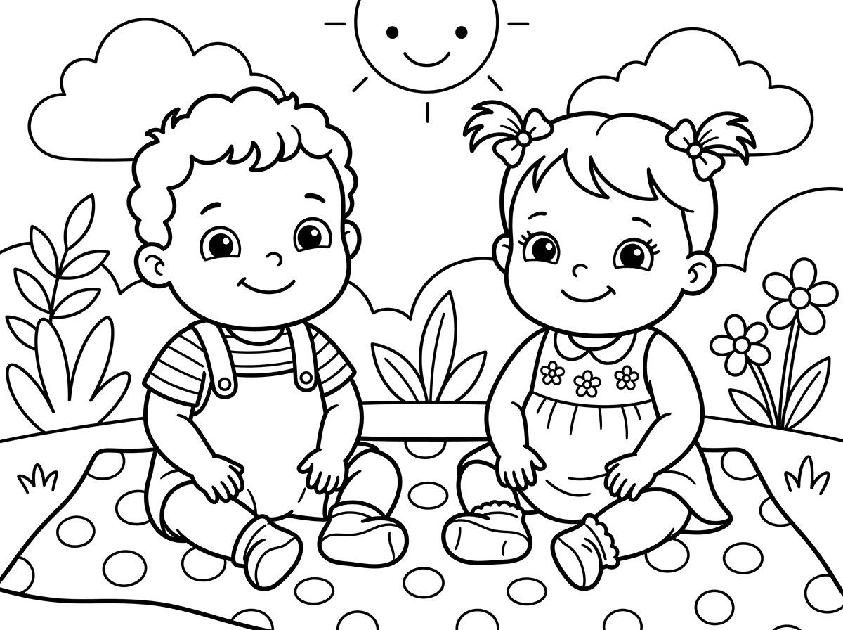 ועכשיו תמונה של תינוק ותינוקת מתוקים