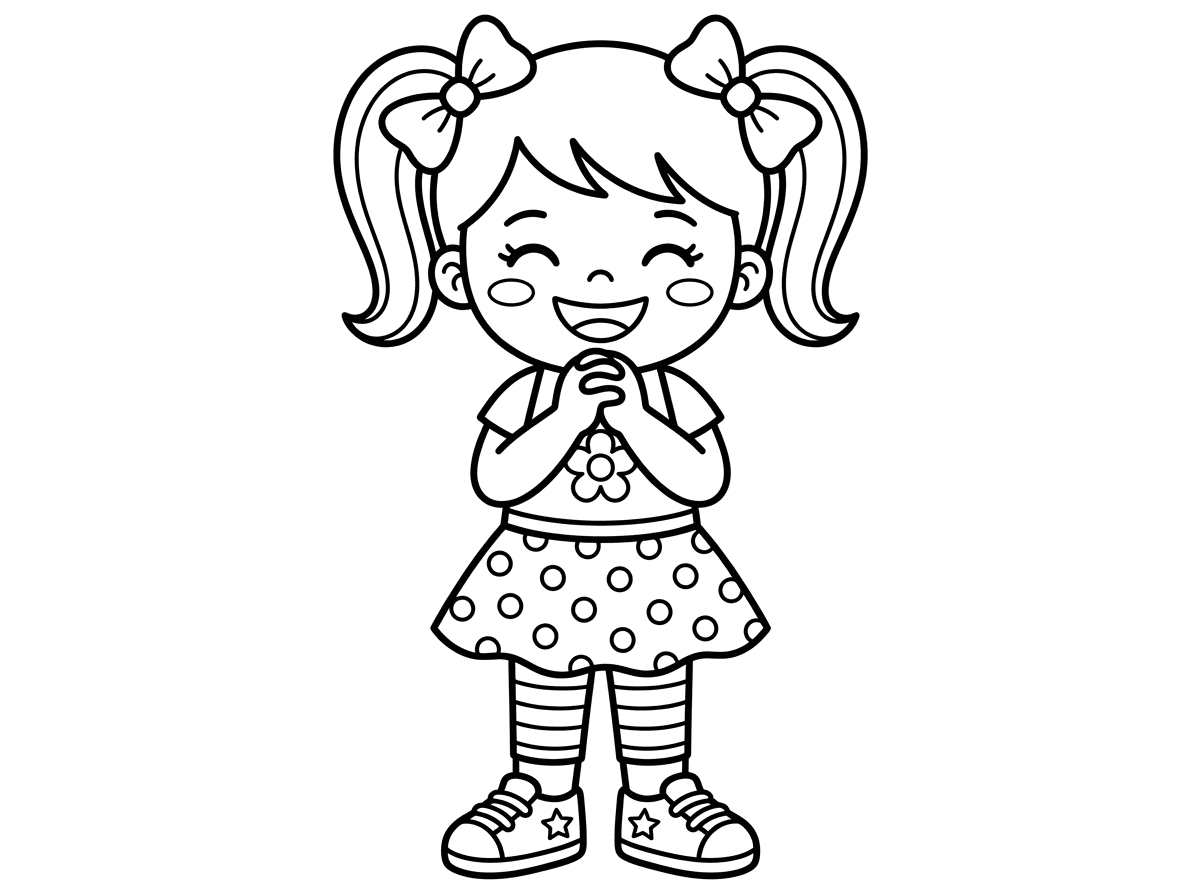 תודה רבה. עכשו דף של ילדה שמחה