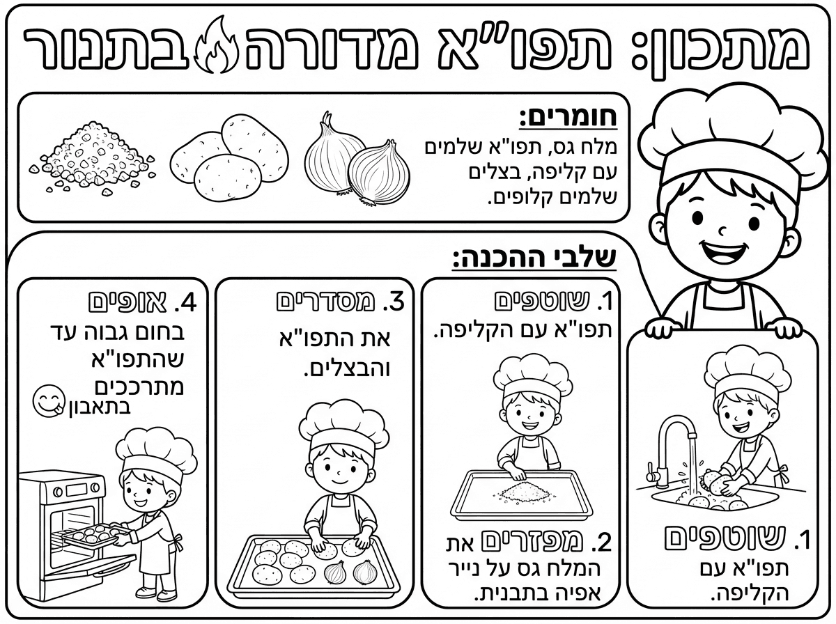 בשלב 3 כתבת פעמיים על המלח,צריך לתקן
ואני רוצה שלכל הילדים בדף יהיה לבוש שף