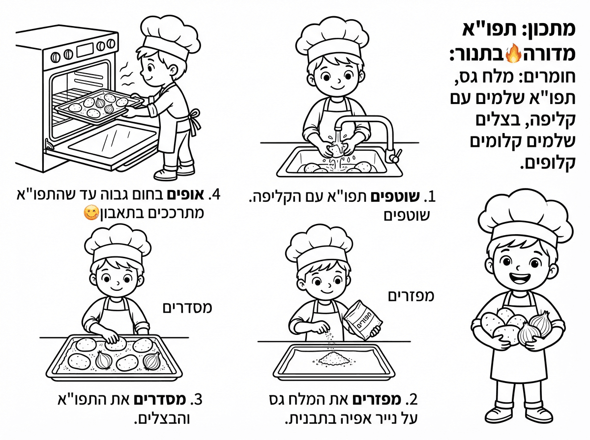 יש שגיאות, שלב 1 לא כתוב
הסדר של השלבים צריך להיות מימין לשמאל