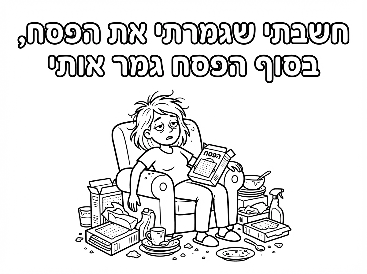אני צריכה דף צביעה של חשבתי שגמרתי את הפסח, בסוף הפסח גמר אותי