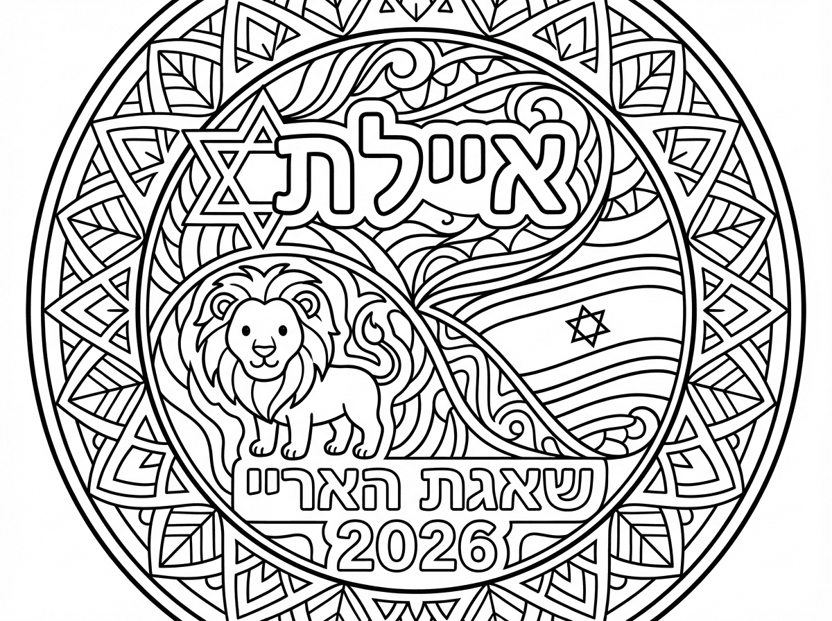 תכין לי דף צביעה שהוא מנדלה
ותכתוב את השם איילת ודגל ישראל ואריה ותכתוב שאגת הארי 2026 ותעשה הכל בתוך מנדלה מיוחדת שחברה שלי ממש תאהב
