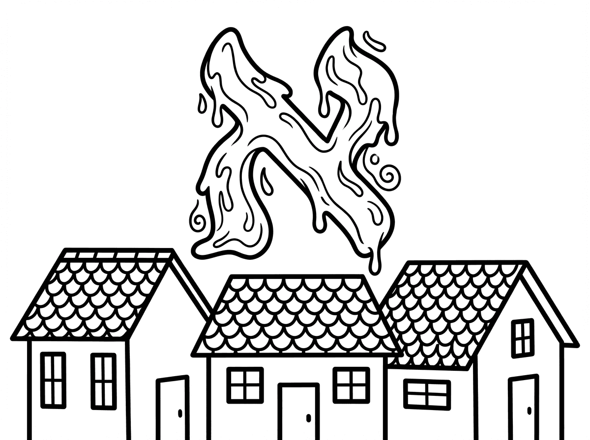 צייר לי תמונה של שלושה בתים  עם גג רעפים  זה ליד זה כשמעליהם כתובה האות  א בגדול כך שכל שלושת הבתים יהיו תחתיה. הפורט של האות א תהיה מעוצבת כאילו זה עשוי מחומר נוזלי.