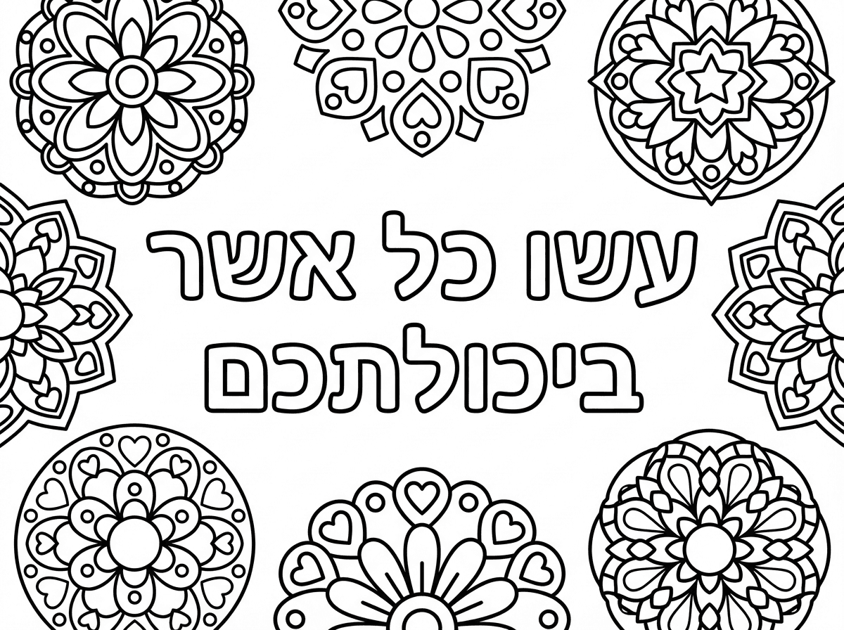 לא אני רוצה כה מנדלות בודדות בצידי הדף בערך 7 אבל קטנות וושמתאימות לילדה בת 5