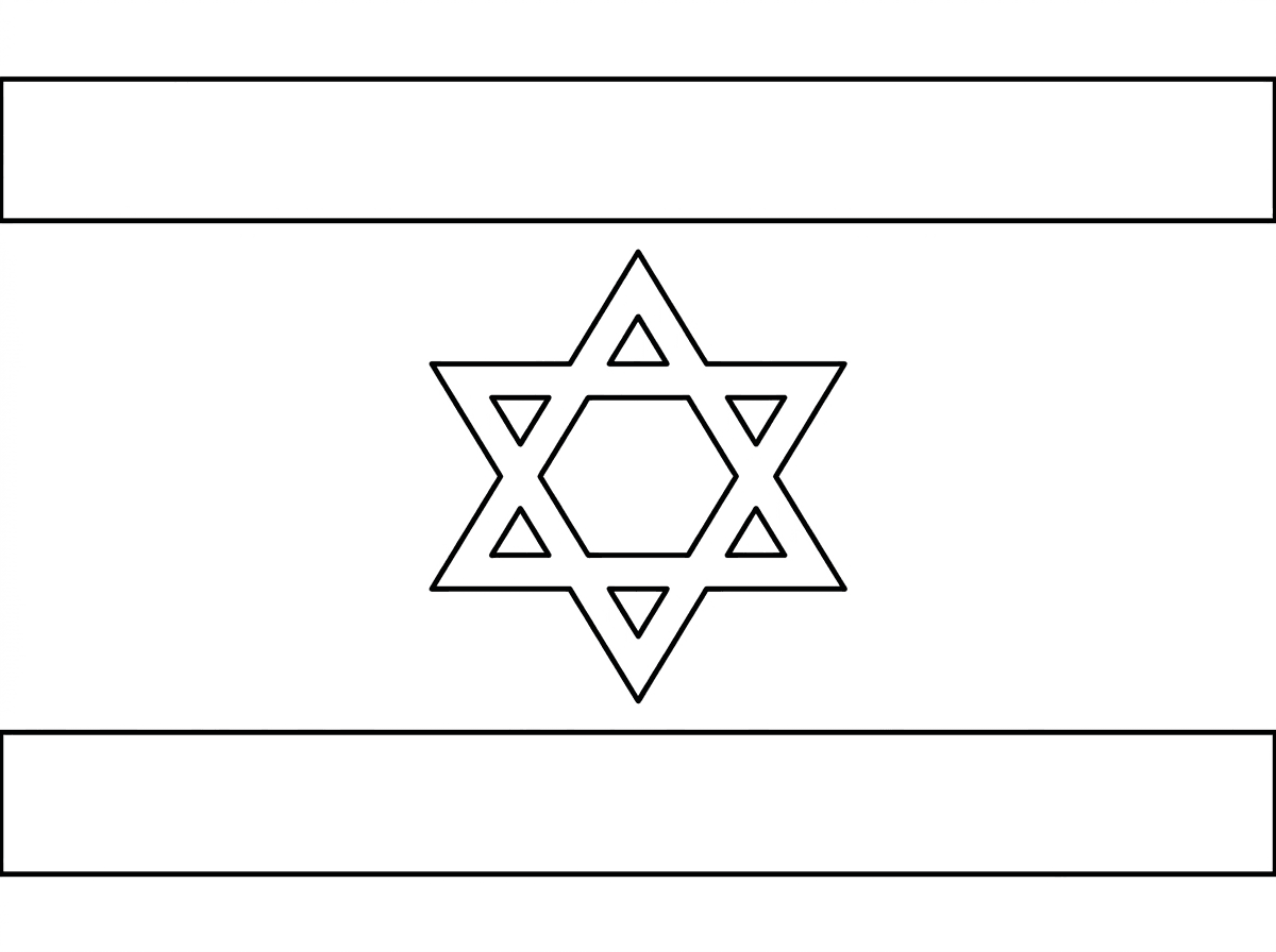 תיצור לי בבקשה דף צביעה של דגל ישראל
