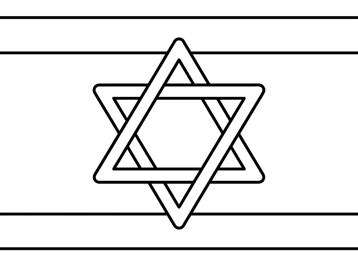תיצור לי דף צביעה של דגל ישראל על פני דף A4