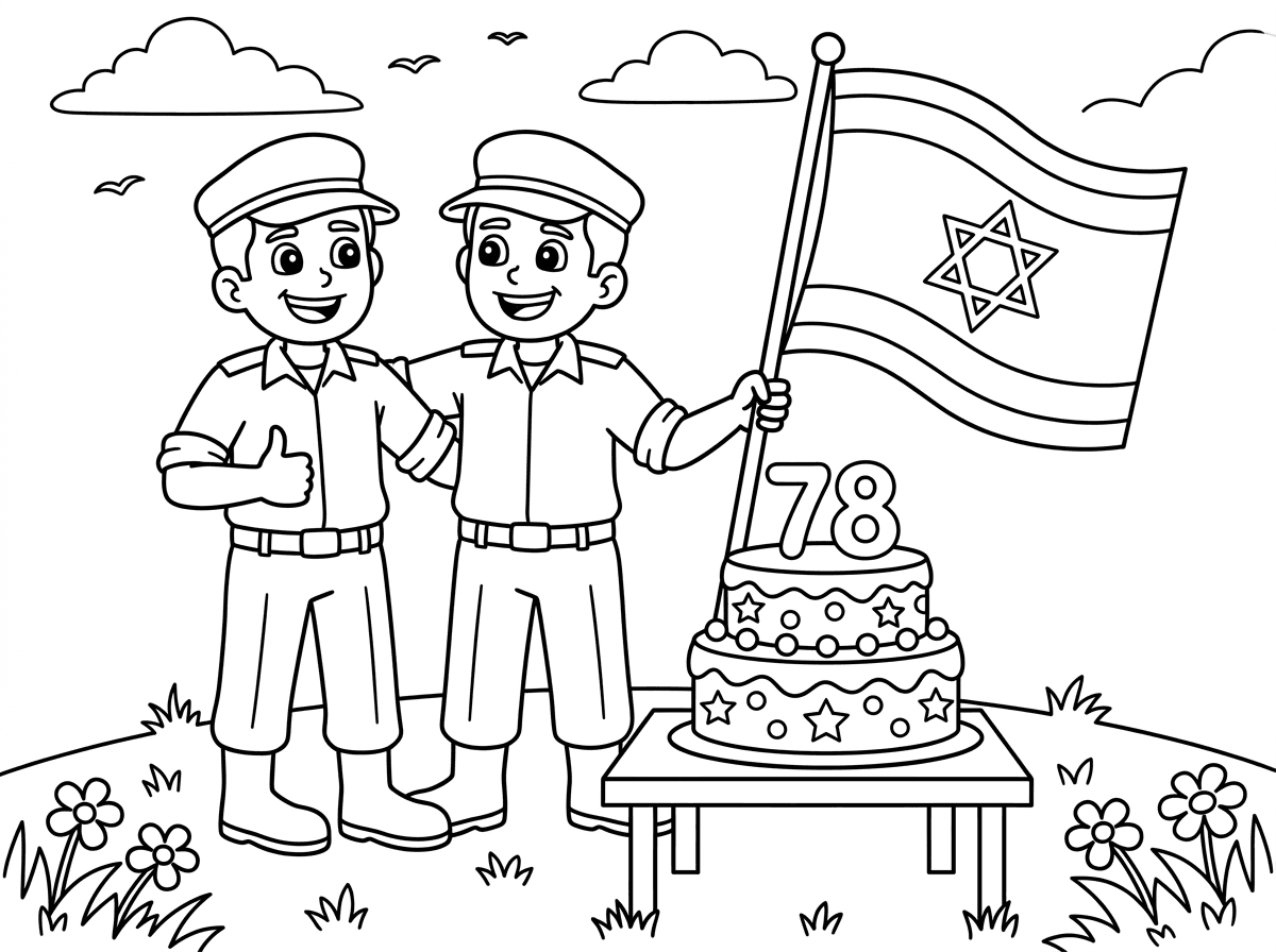 אז רק חיילים עם דגל ישראל עוגה 78