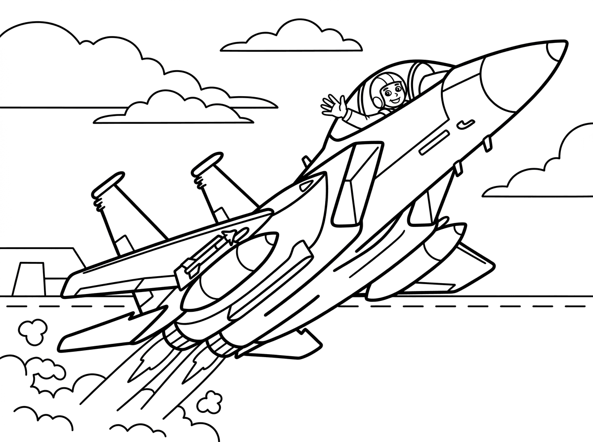 תעשה לי דף צביעה של F15i ממריא ואחד הטייסים עושה שלום