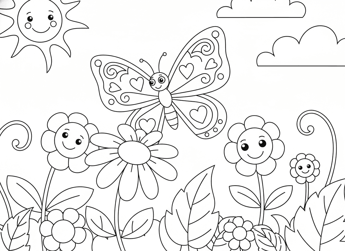 פרפר צבעוני בגינה