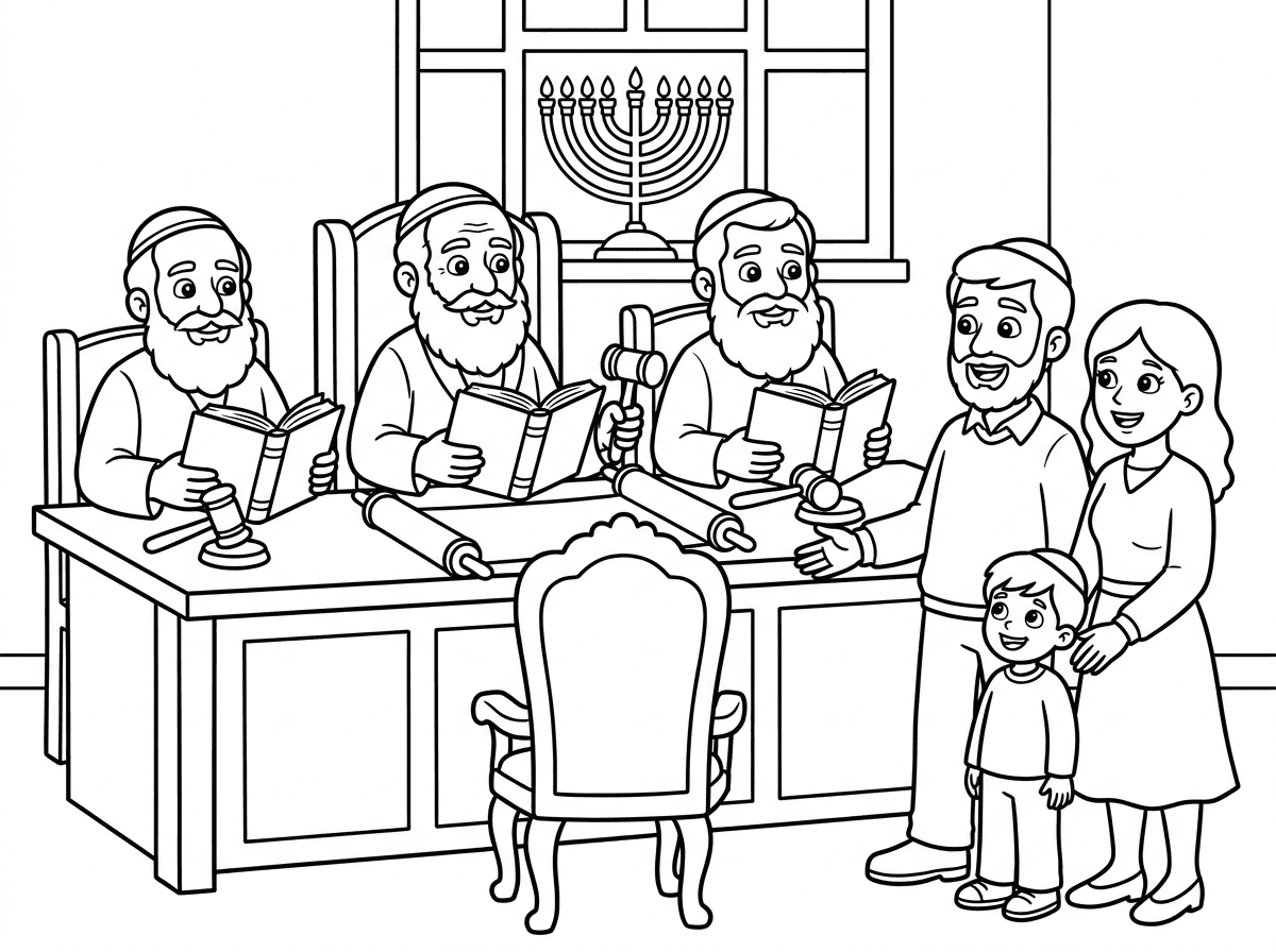 צור לי דף צביעה המגלם בית דין יהודי