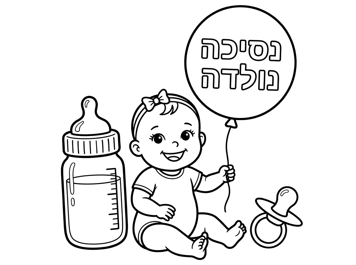 תמונה של מוצץ  ובקבוק
ובלון שכתןב על זה
נסיכה נולדה
וציור של תינוקת