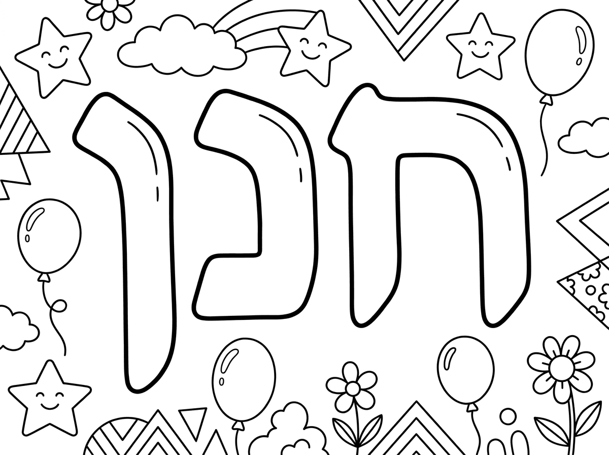 דף שצריך לצבוע את האותיות של השם חנן