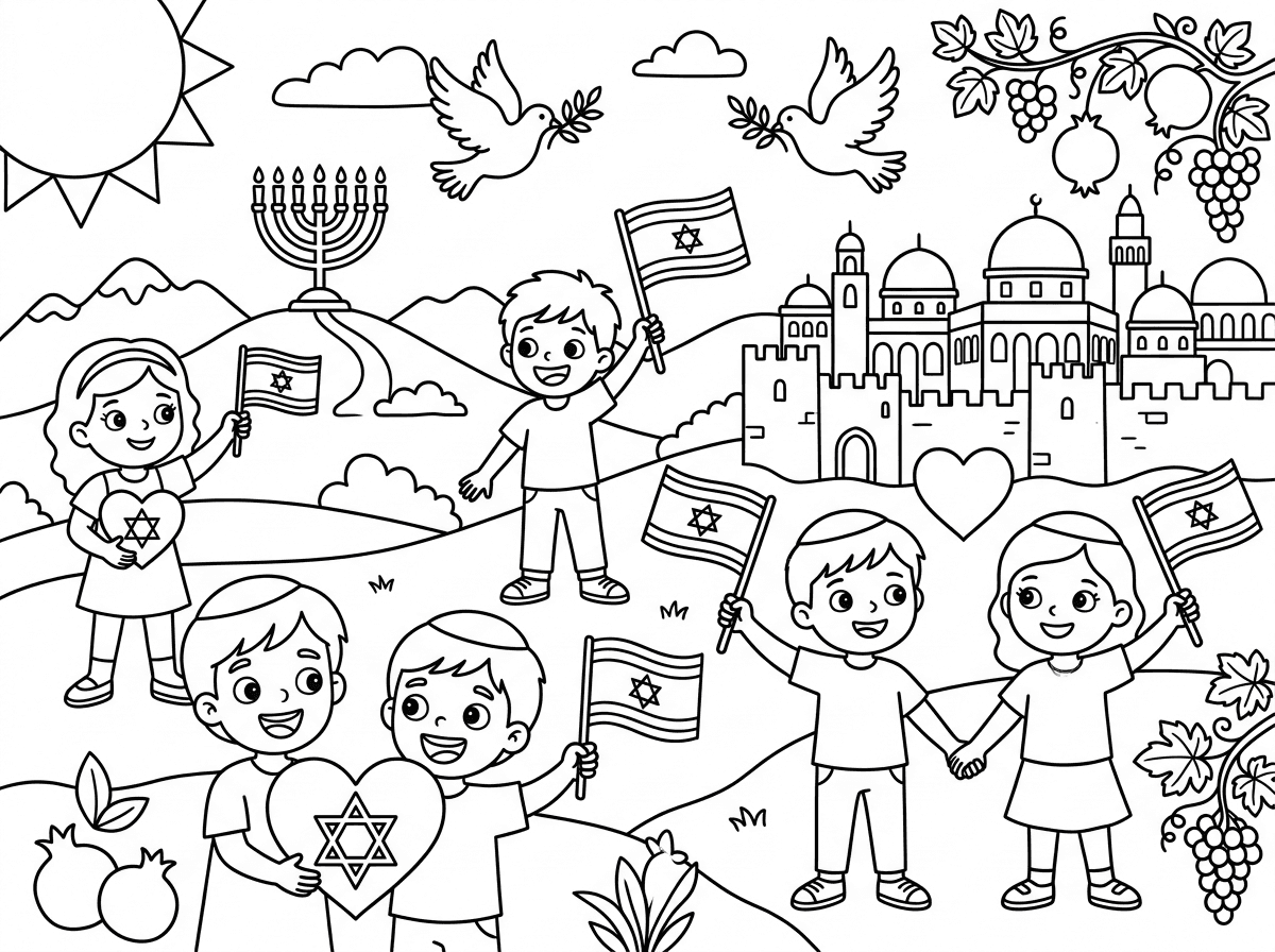 הכן דף צביעה על אהבת ישראל