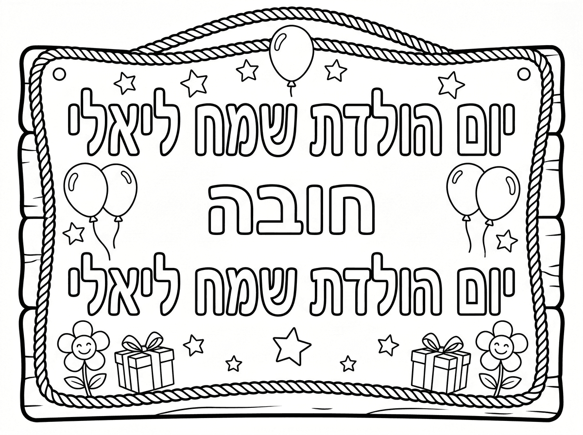 תעשה לי אה משהו של של שלט שאני אצבע שלמתו חובה ואז ב ואז מתחת ומעל כתוב יום הולדת שמח ליאל. ליאלי.