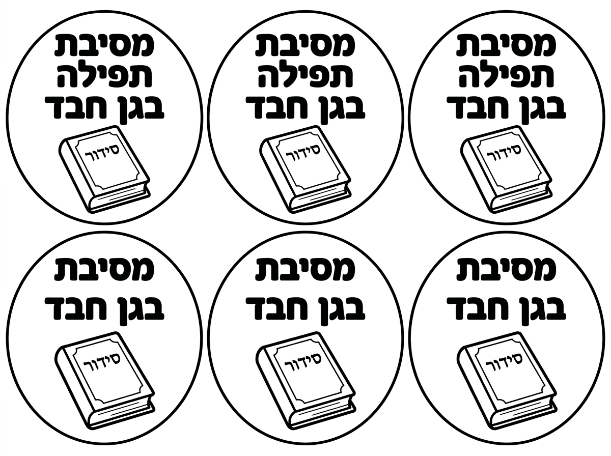 תשנה שגם העיגולים למטה יהיו עם אותו כיתוב בעיגולים למעלה ושעל הסידורים לא יהיה מגן דוד אלא יהיה כתוה 'סידור'