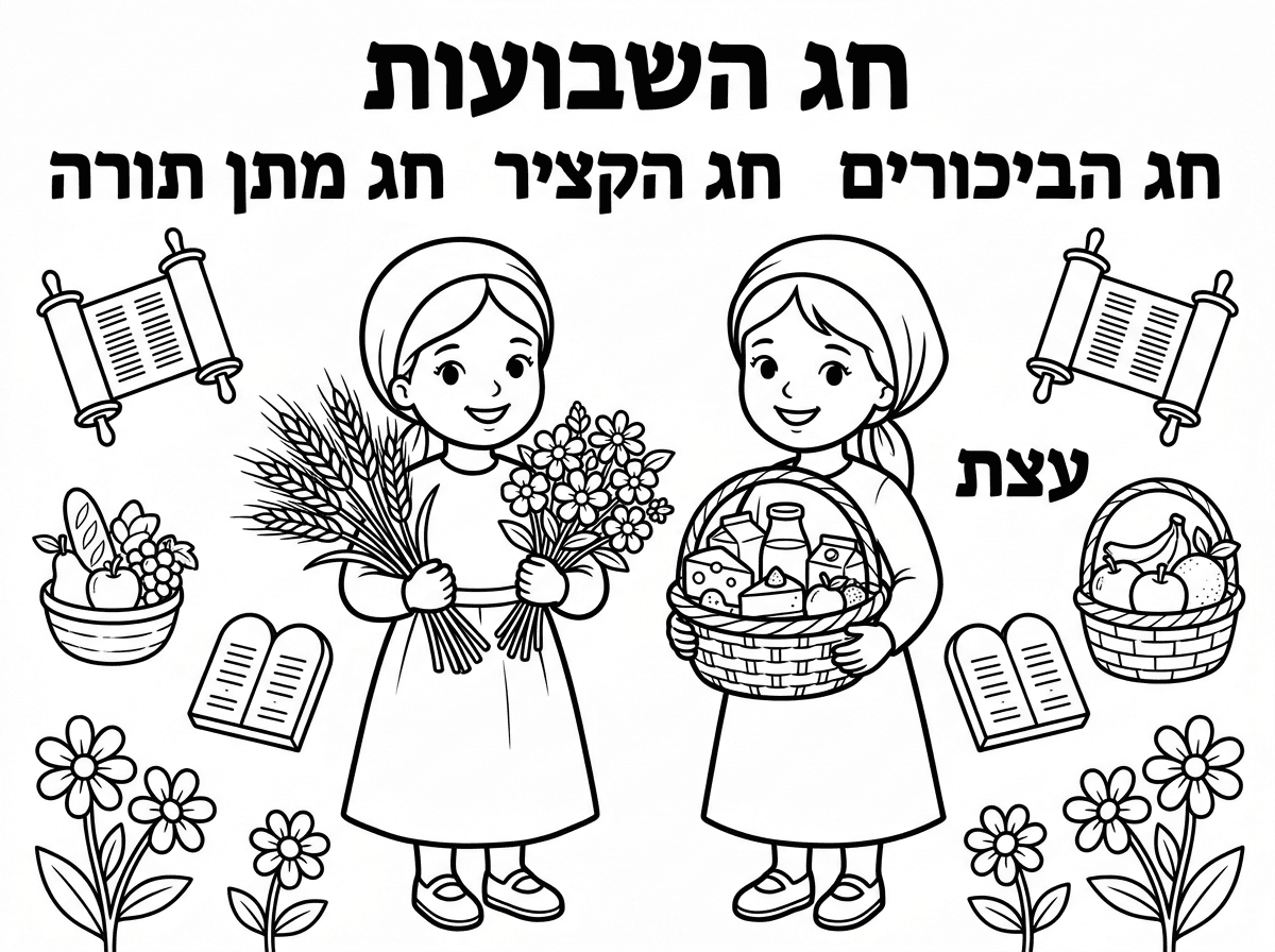 מקסים רק. צריך שזה יהיה שתי בנות צנועות עם שמלה ושרוולים ארוכים 
תכתוב חג השבועות ,חג הביכורים ,חג הקציר ,חג מתן תורה ועצרת