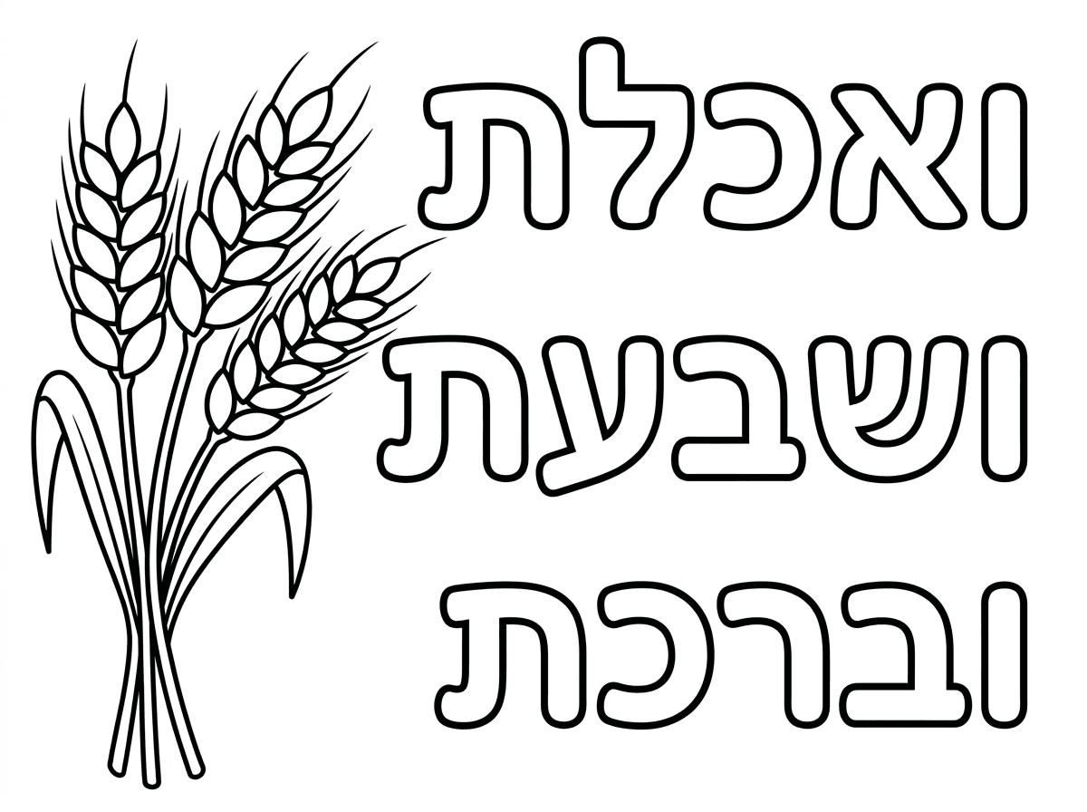 תכתוב לי את המילים ואכלת ושבעת וברכתה... ובצד תשים חיטים אל תשכח לשים גרשיים זה חלק מפסוק
