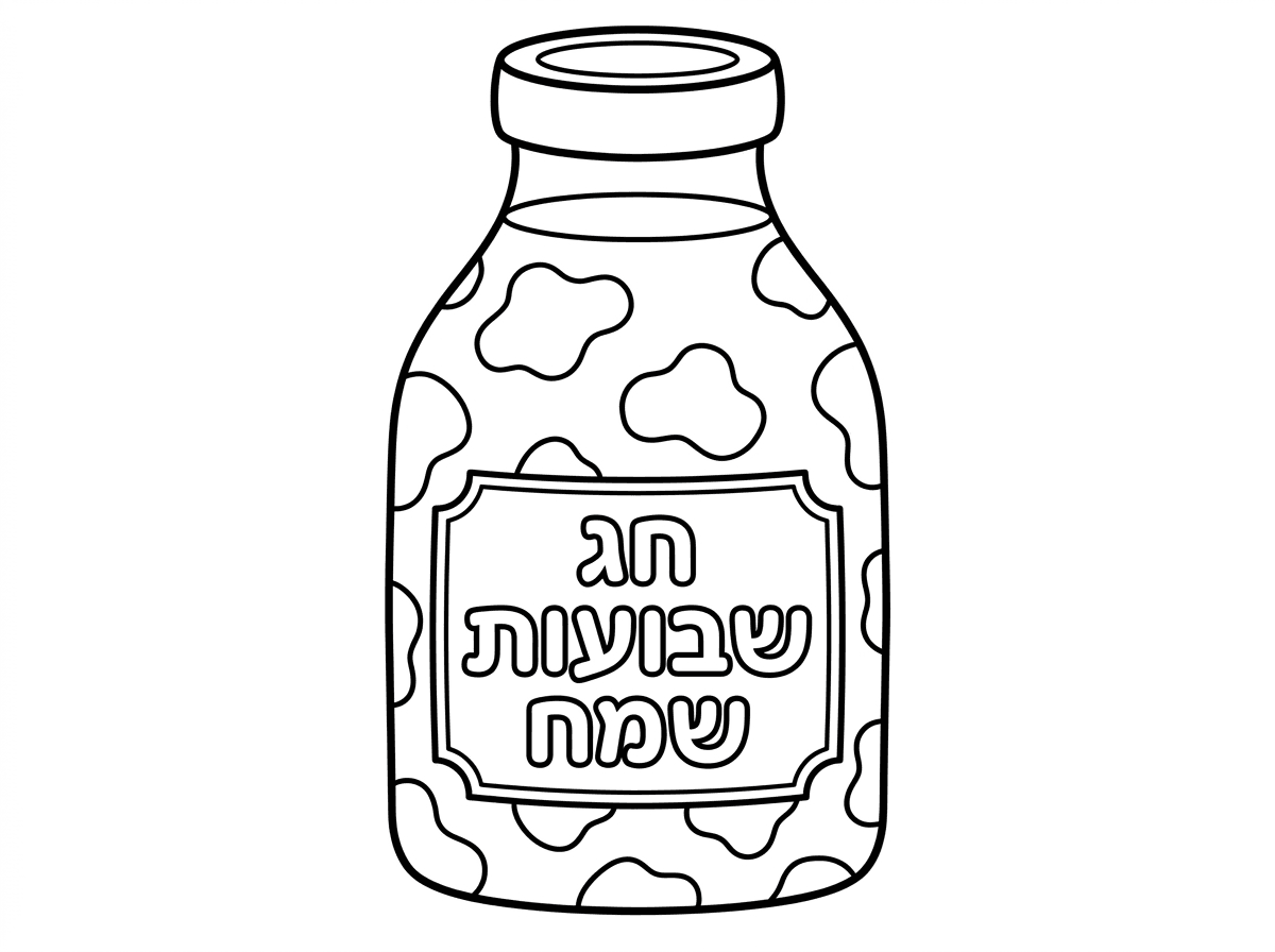 כזה דף בדיוק עם אותו הבקבוק והכתמים של הפרה .רקע חלק והכיתוב שעל הפתק בעברית חג שבועות שמח