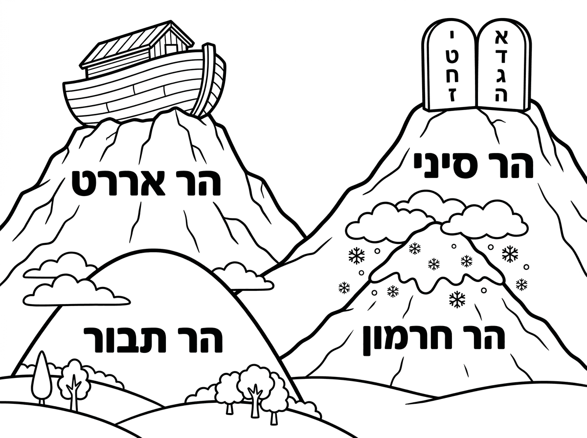 צריכה תמונה עם כיתה על כל  וֹההר..הר אררט
הר חרמון
חג תבור
ואת הרב סיני
.עליוצ על לוחית הגב. ,