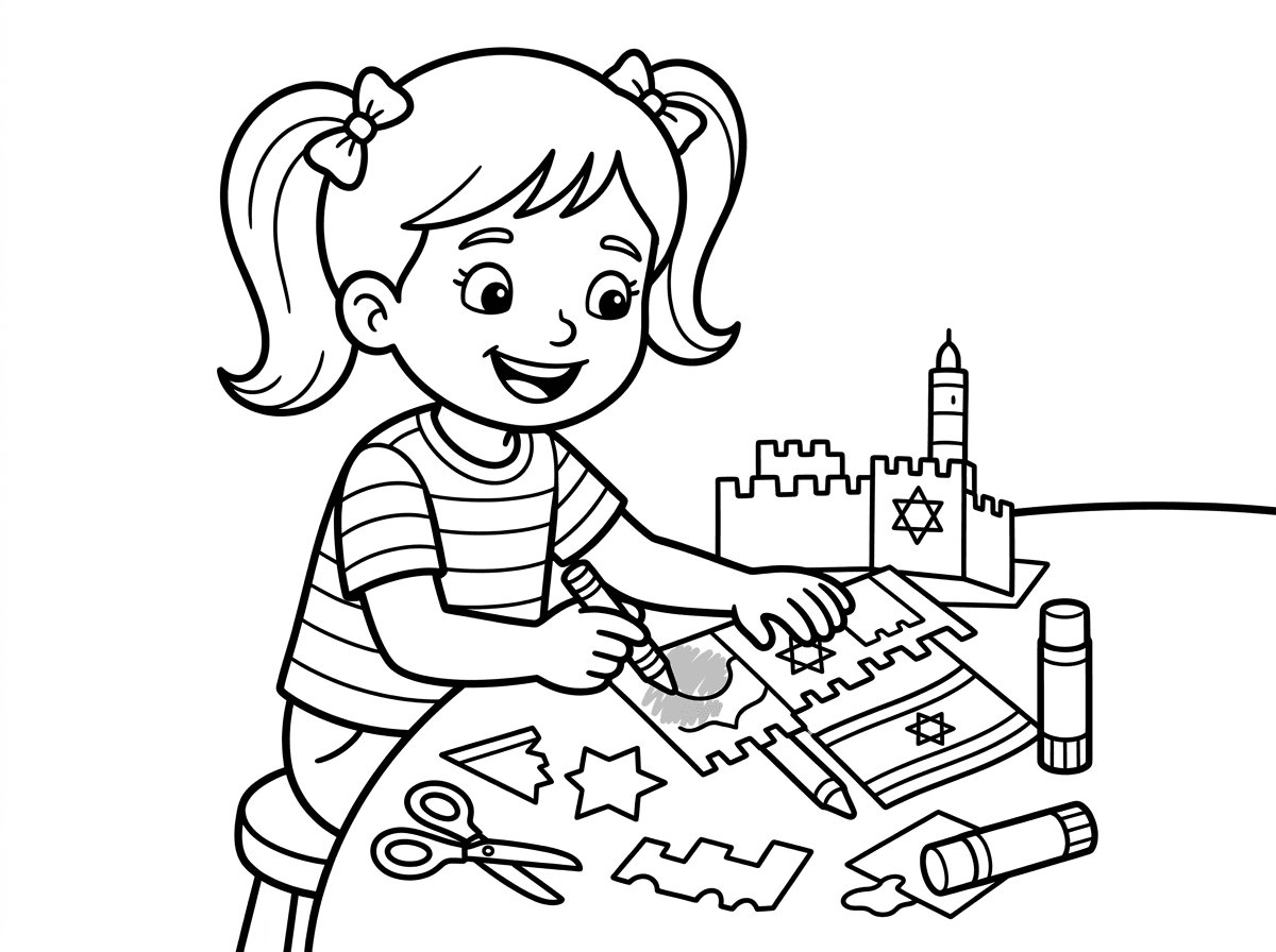 תצייר  ילדה  הוסה יצירה  ליום ירושלים