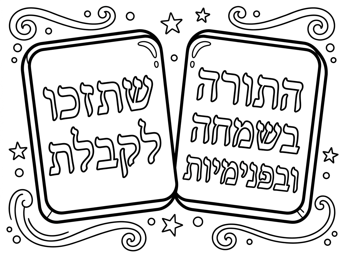 תוסיף לי את הכיתוב על הלוחות "שתזכו לקבלת התורה בשמחה ובפנימיות"