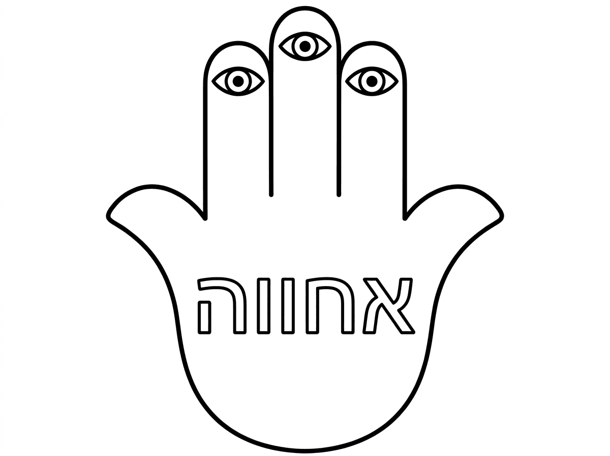 עכשיו אני רוצה דף צביעה של אחווה בתוך חמסה