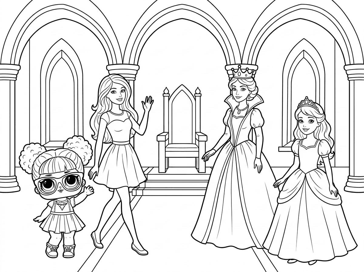 barbie and lol friend went to go see the queen and the princess and went to their castle