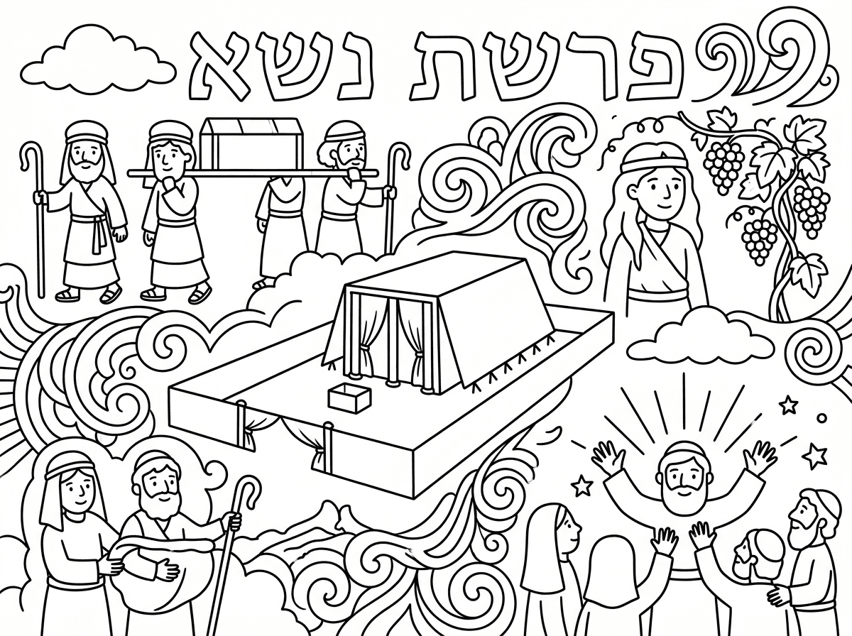 שלום, אני רוצה לעשות דף צביעה על פרשת נשוא.