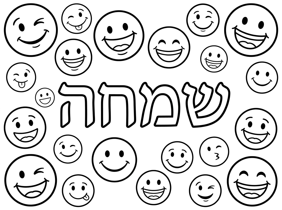 תצייר לי את המילה שמחה בגדול ומסביב שיהיה הרבה שמיילי לא צפוף מידי