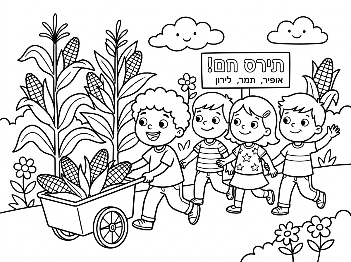 אני רוצה בבקשה את הדמויות של הספר תירס חם לצביעה