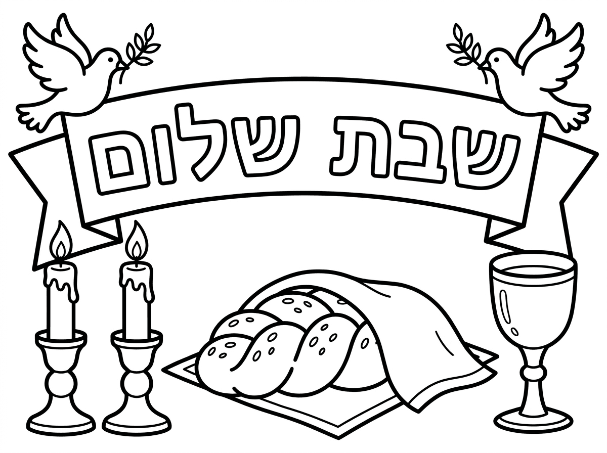 אני רוצה דף צביעה של שבת שלום