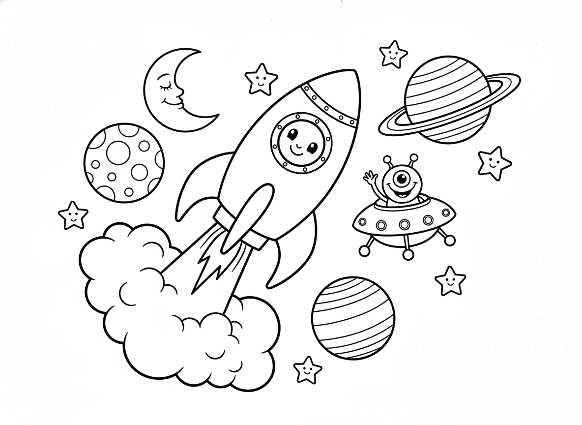 דף צביעה של החלל למבוגרים