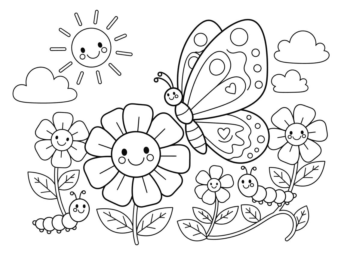 פרפר צבעוני בגינה