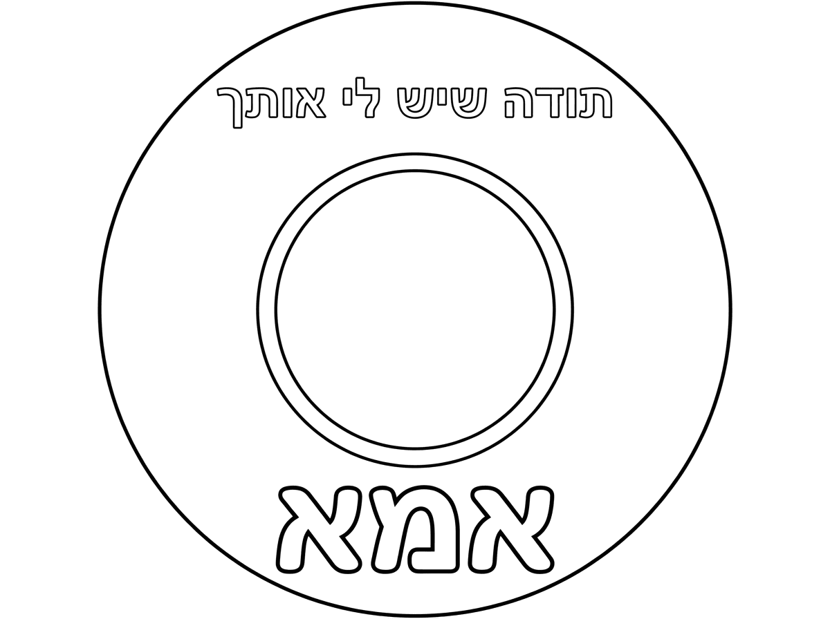 תעצב לי דף בתוך צורה של עיגול שיהיה כתוב למעלה "תודה שיש לי אותך"
באמצע עיגול ריק לתמונה
ולמטה יהיה כתוב בגדול יותר "אמא"