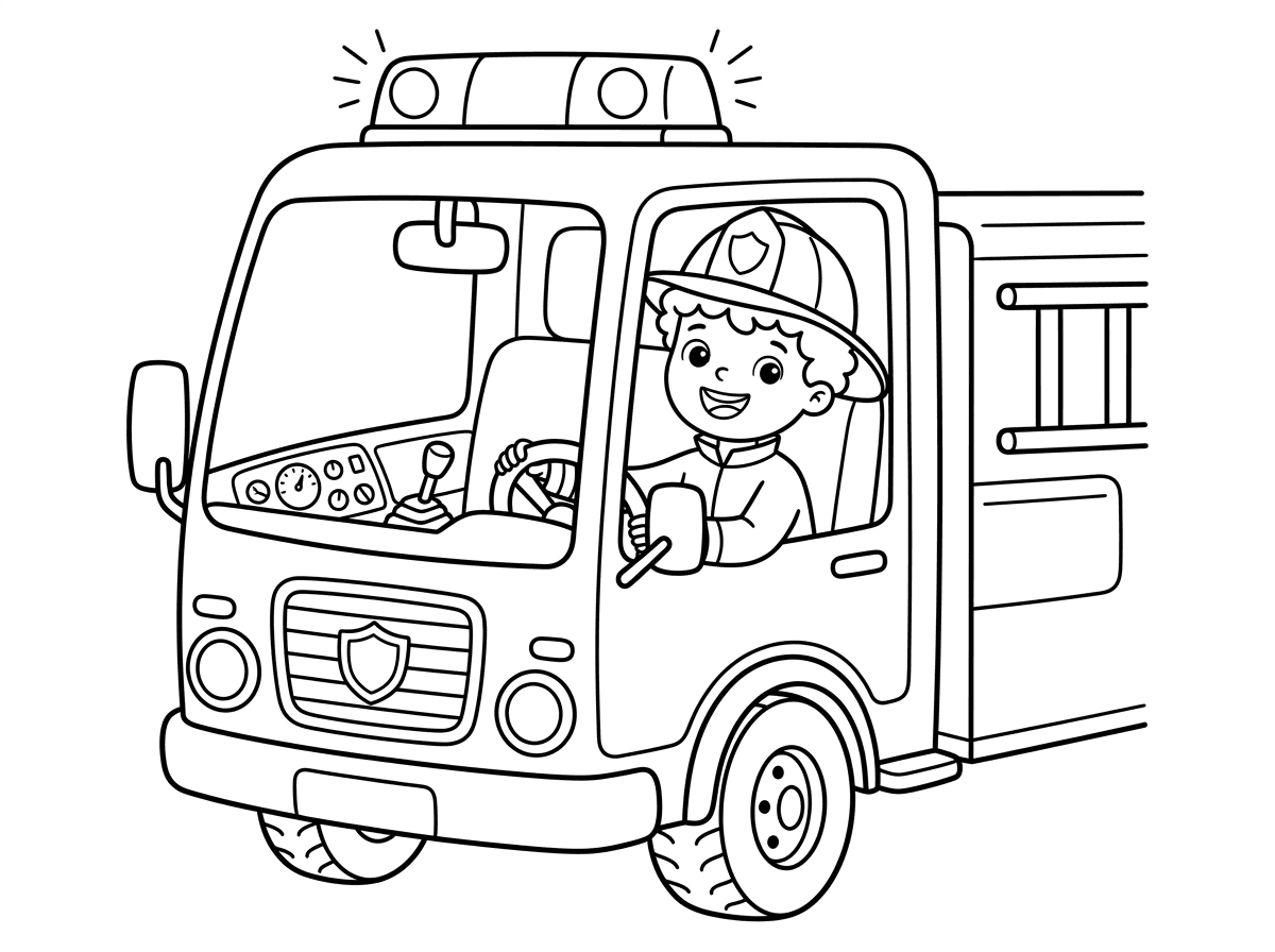 צור לי ציור של ילד בכבאית