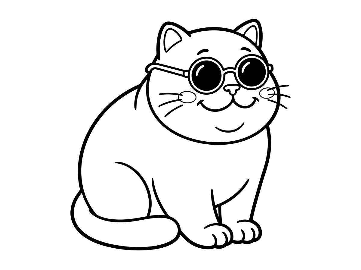 חתול שמנמן עם משקפי שמש