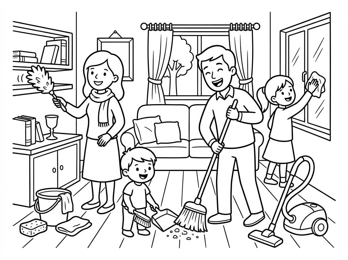 אשמח לדף צביעה בנושא ניקיון לפסח