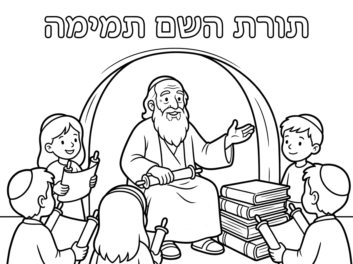 אשמח לדף צביעה על הלל הזקן ולכתוב למעלה "תורת השם תמימה"