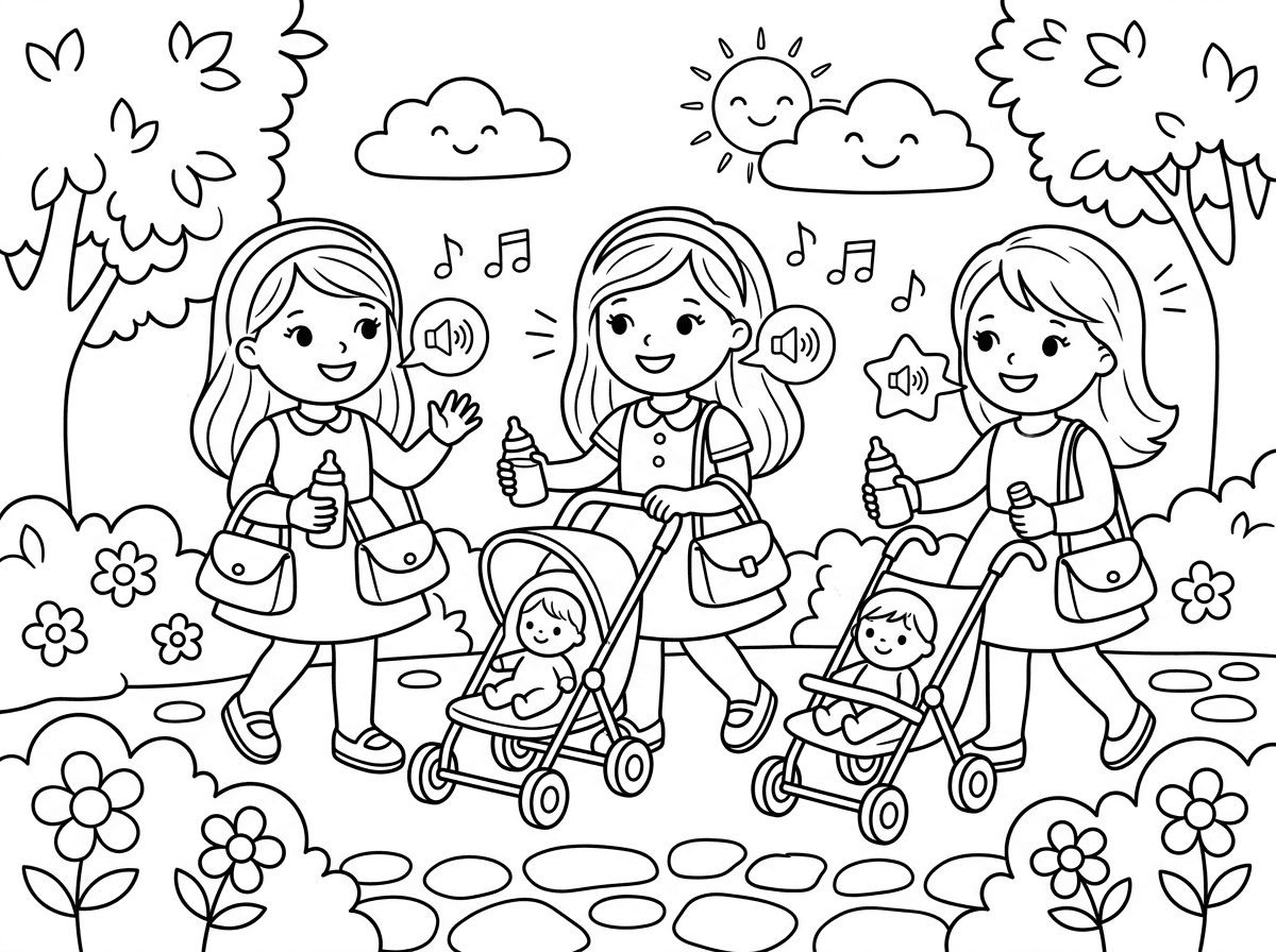 אשמח לדף צביעה של בית בובות חמודות ויש 
להן בקבוקים ביד הראשונה  ויש להן גם ארנקים ביד השניה ועגלות והן 
הולכות לטיול נחמד ובובות קטנות בעגלות
 והן  מחייכות כל הזמן  וגם יש להן מנגנון דיבור שהן יכולות 
לדבר!!!!!!! טוב? 
הכל יהיה בסדר!!
טוב! בסדר!