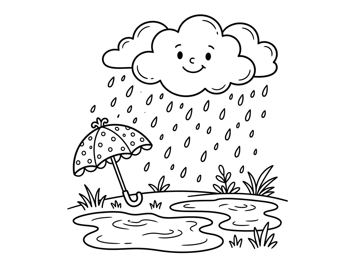 דף צביעה של גשם