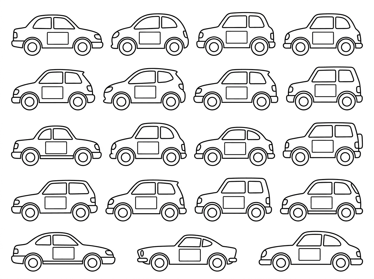 אני רוצה שהמלבנים בכל המכוניות יהיו זהים בגודלם צורתם, תוכל לתקן?