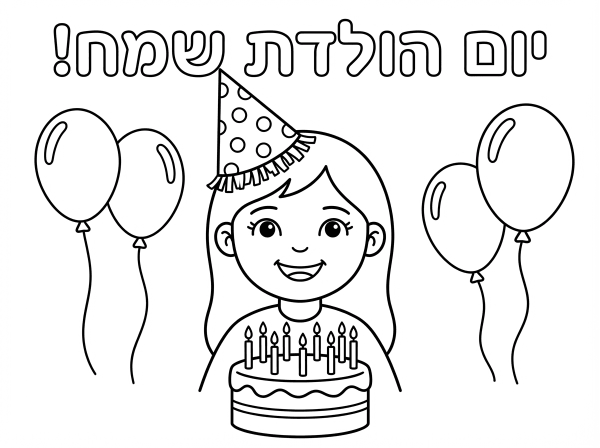 תוסיף בלונים ואביזרי יום הולדת 
ותכתוב יום הולדת שמח!