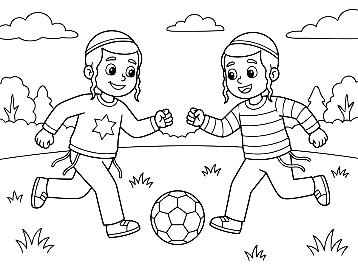 כדורגל ילדים דתיים יהודים משחקים כדורגל רק בנים